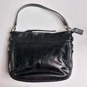Vintage Coach Zoe Black Leather Shoulder Bag Purse | Model: F1082-F15478